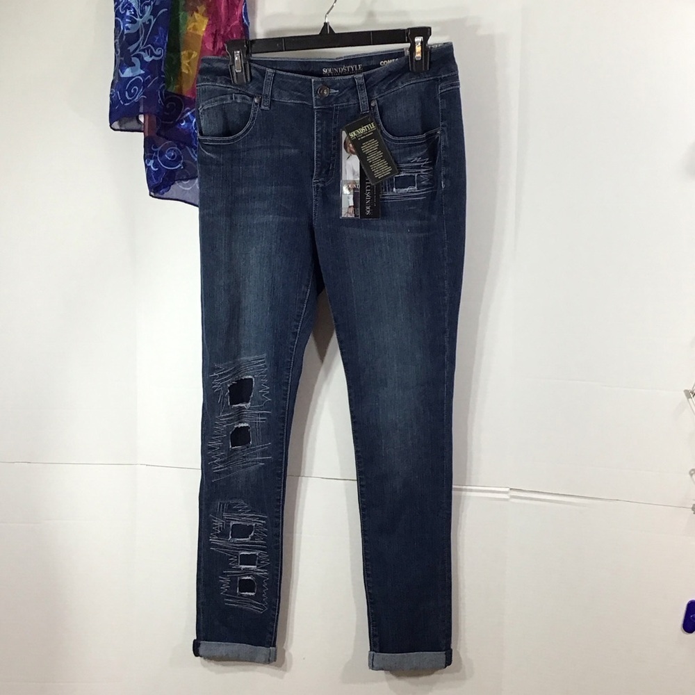 Sound style Beau Dawson Distressed Blue Jeans 8 NWT